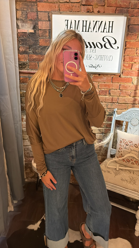 Easy Dolman Top - Brown