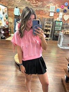 Cozy Hoodie Top- Pink