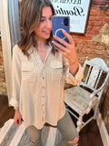 Olive Grove Button Down Top
