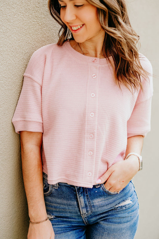 Spring Cardigan Top- Pink