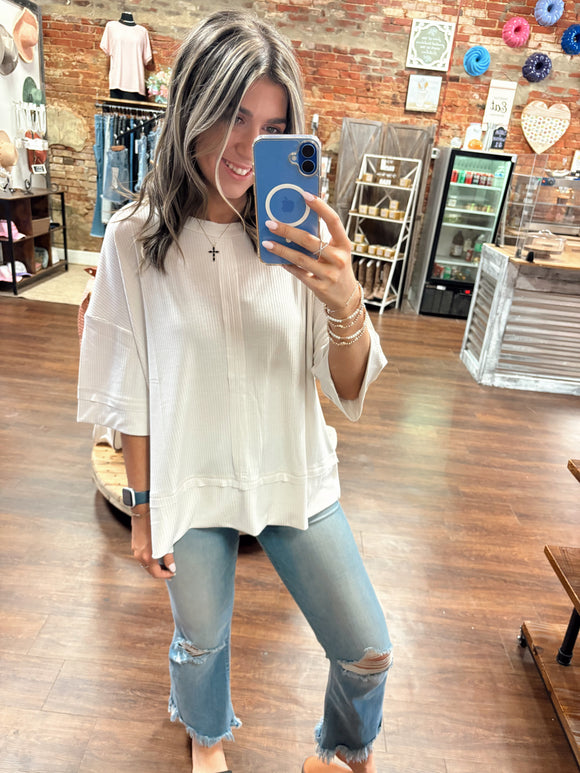 Forever Oversized Top- Beige