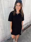 Casual Black T-Shirt Dress