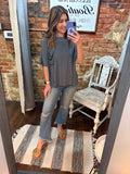 Luxe Ribbed Tee- Sage