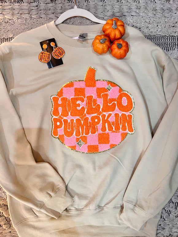 Hello Pumpkin Sweatshirt- Sand