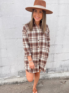 Toasty Timber Flannel Dress
