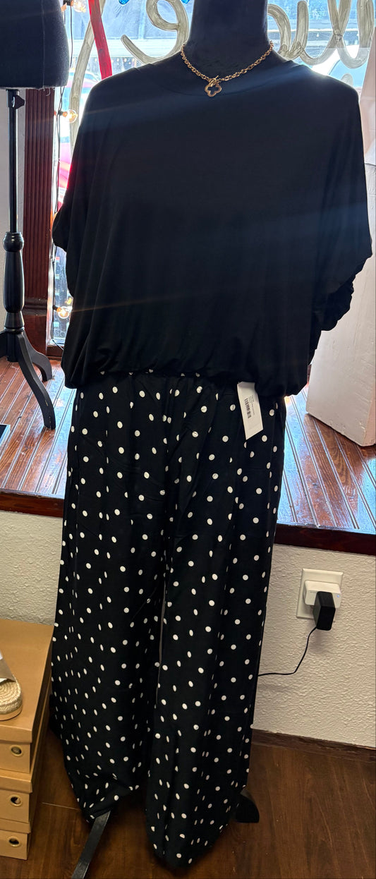 Polka Dot Wide Leg Pants