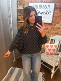 Polka Dot Dolman Top