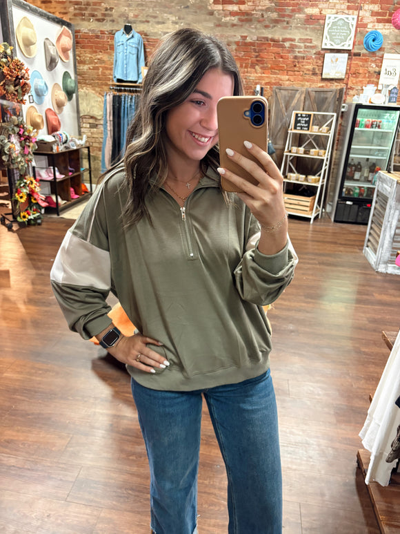 Olive Green Quarter Zip