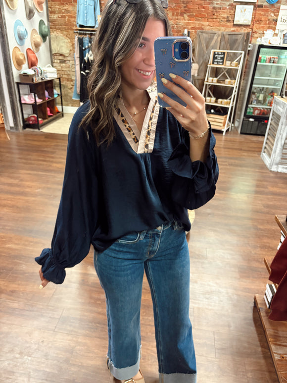 Midnight Leopard Top