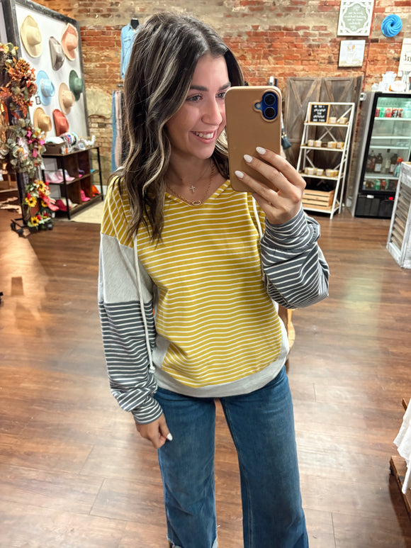 Sunbeam Stripe Hoodie Top