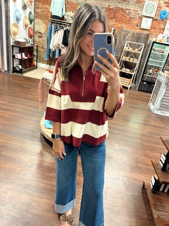 Cranberry Cream Quarter Zip